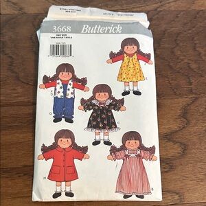 Butterick 3668 - Vintage 90’s Doll Sewing Pattern